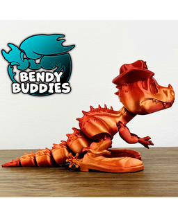 Sheriff Spike Hat Boots / T-Rex Articulated / Print-in-Place Dinosaur / Cute Tyrannosaurus / Dino 3d model