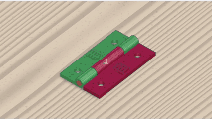 A typical Butterfly Hinge 3d model