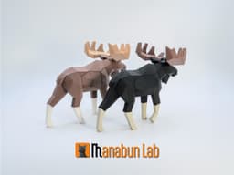 Low Poly Moose Elk Magnet Puzzle (No supports, no AMS) 3d model