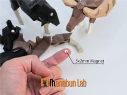 Low Poly Moose Elk Magnet Puzzle (No supports, no AMS) 3d model