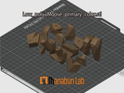Low Poly Moose Elk Magnet Puzzle (No supports, no AMS) 3d model