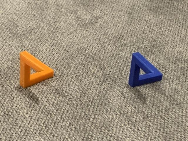 Impossible(Penrose)triangle illusion(No supports, overhang test) 3d model