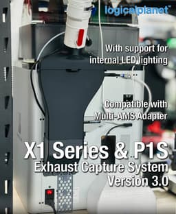 BambuLab X1 Series and P1S Exhaust Capture System (with LED support) ECS3 3d model