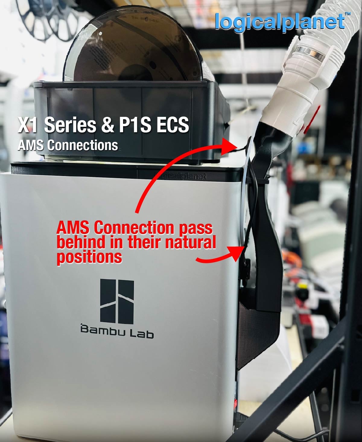 BambuLab X1 Series and P1S Exhaust Capture System (with LED support) ECS3 3d model