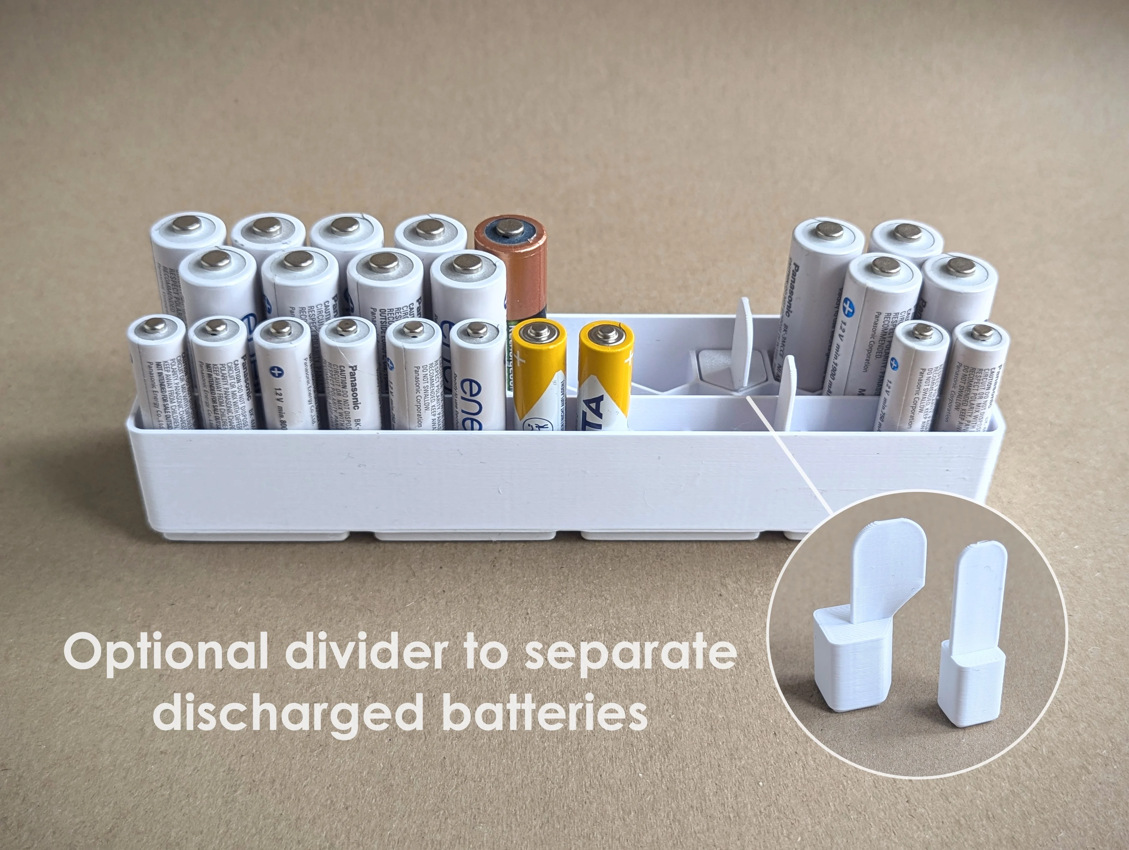 Battery Holder with optional Gridfinity base 3d model