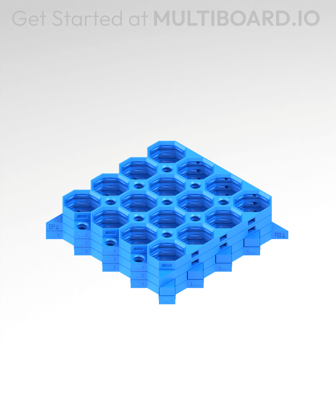 4x4 MU - All Corners Grid Interfitted - MultiBoard Octagon Plate - 4x Ironing Stack 3d model
