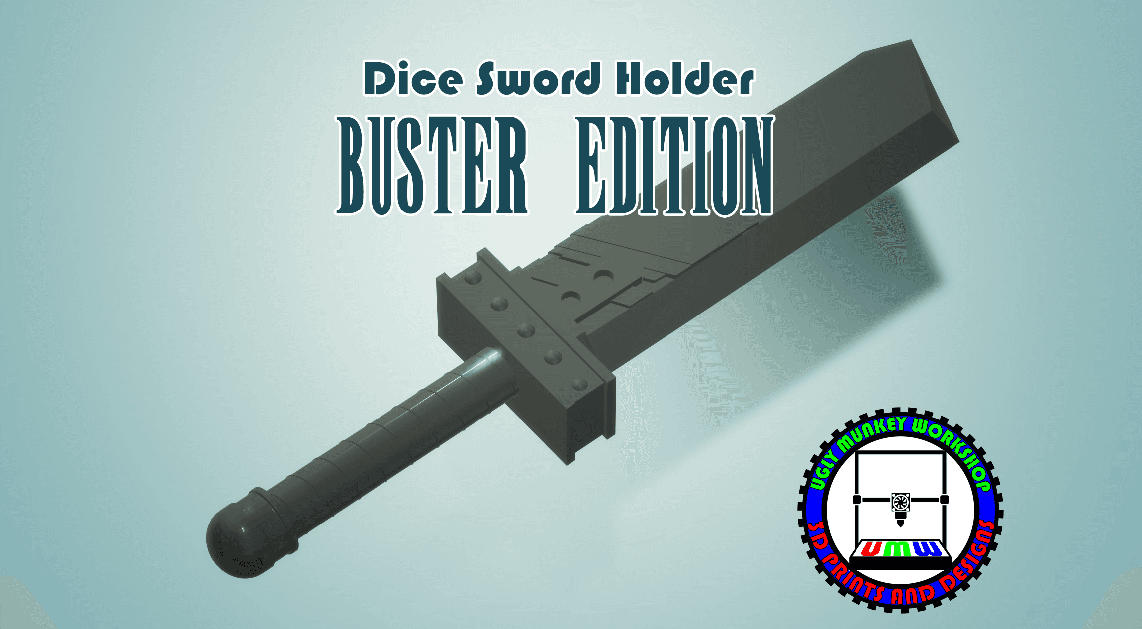 B.S.W.O.R.D. - Buster Sword Dice Holder - Buster Sword Organizer for Rolling Dice 3d model
