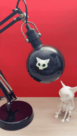 Skull Cat Magnet - D8x2mm round magnet 3d model