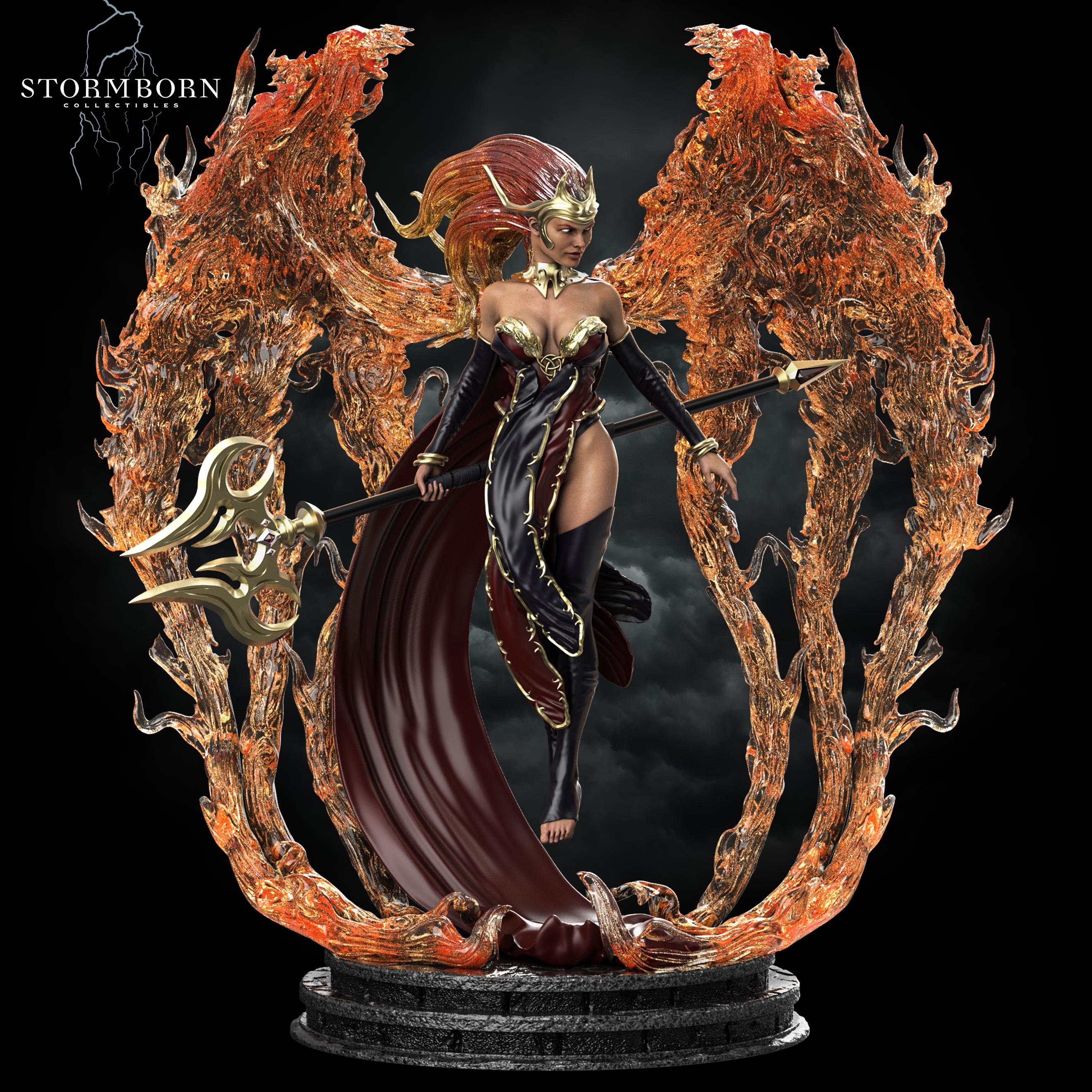 (1:12 scale statue) Lorna, Goddess of Flame 3d model