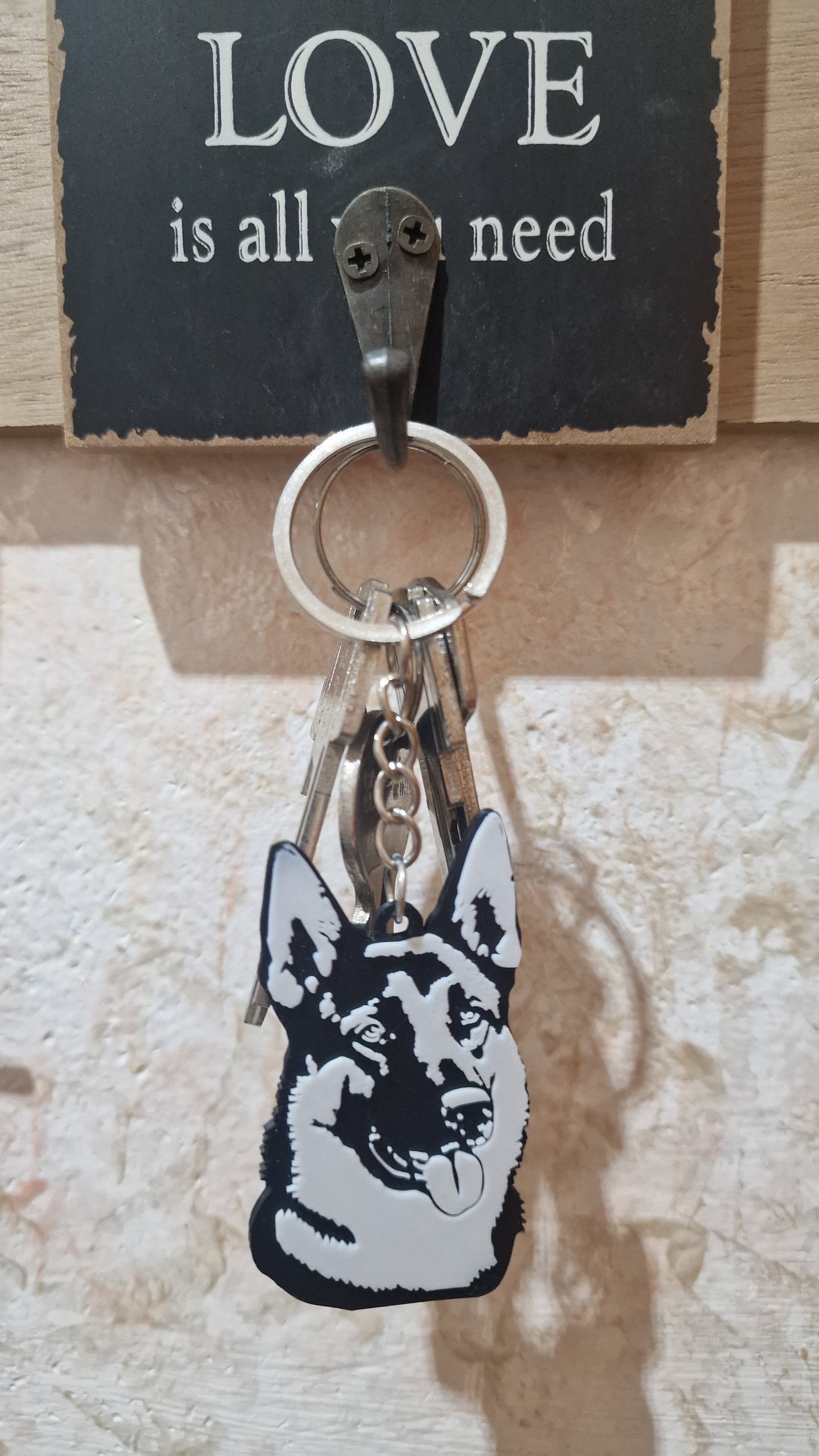 German Shepherd keychain 3d model