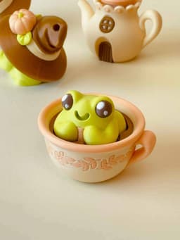 Teacup Frog Clicker Keychain Fidget Toy 3d model