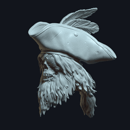 Seawolf v1 Action Figure Head 3d model