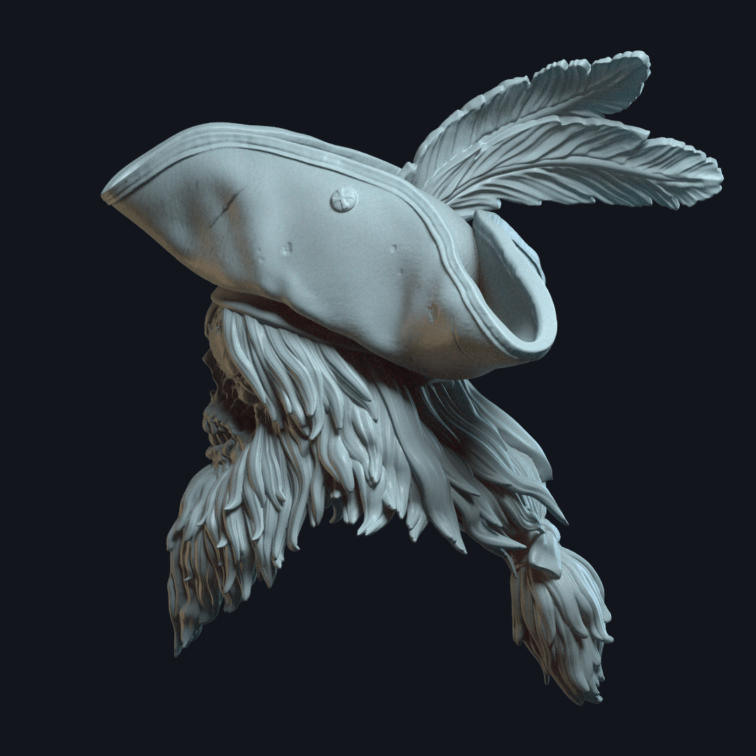 Seawolf v1 Action Figure Head 3d model