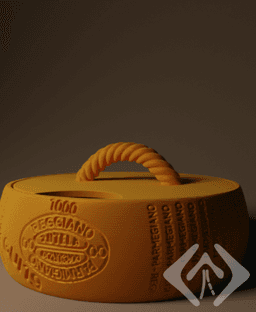 Box in the shape of Parmigiano Reggiano 3d model
