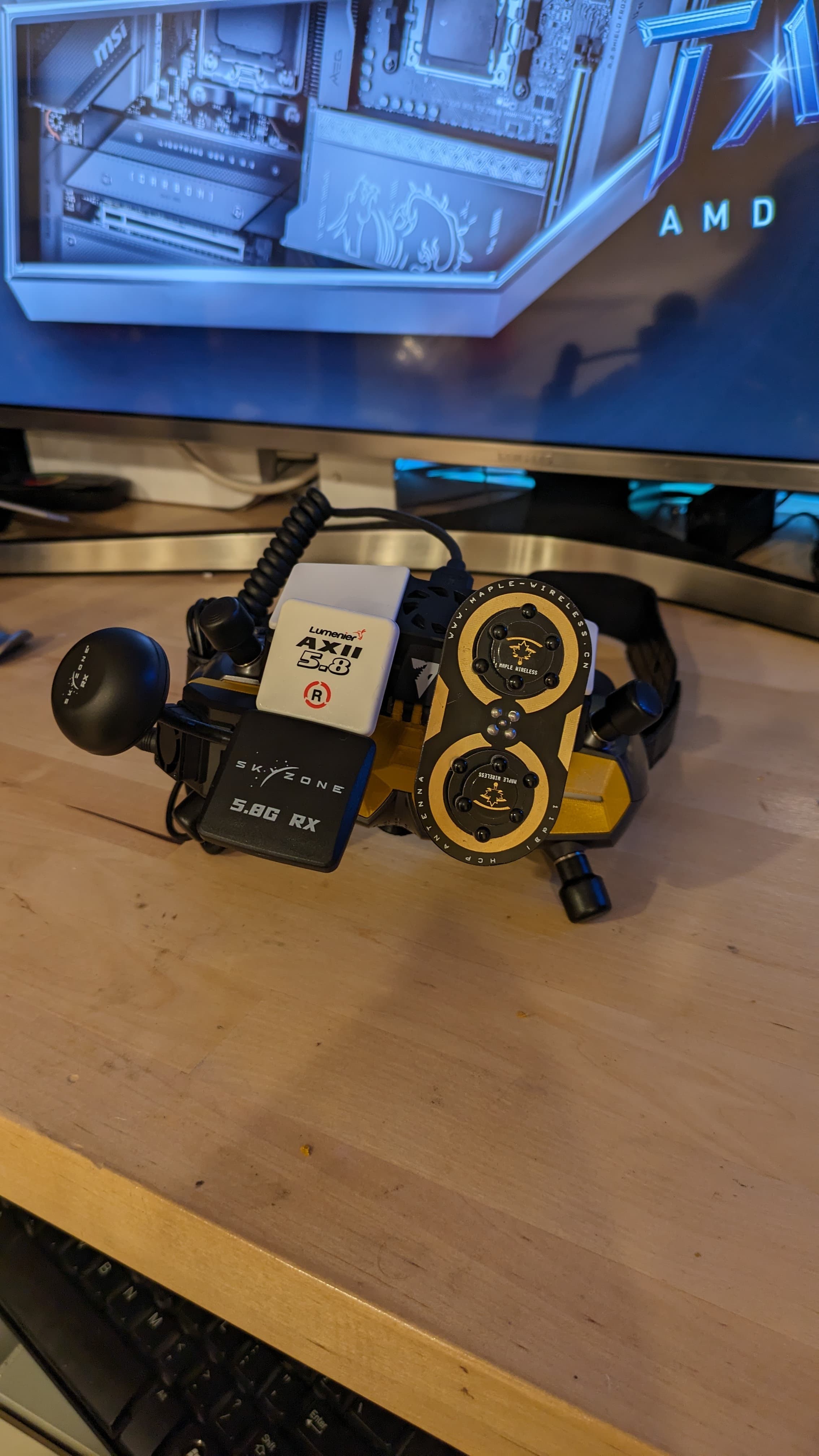 Walksnail Goggle X LED Cover with HDZero and Steadyview X 3d model