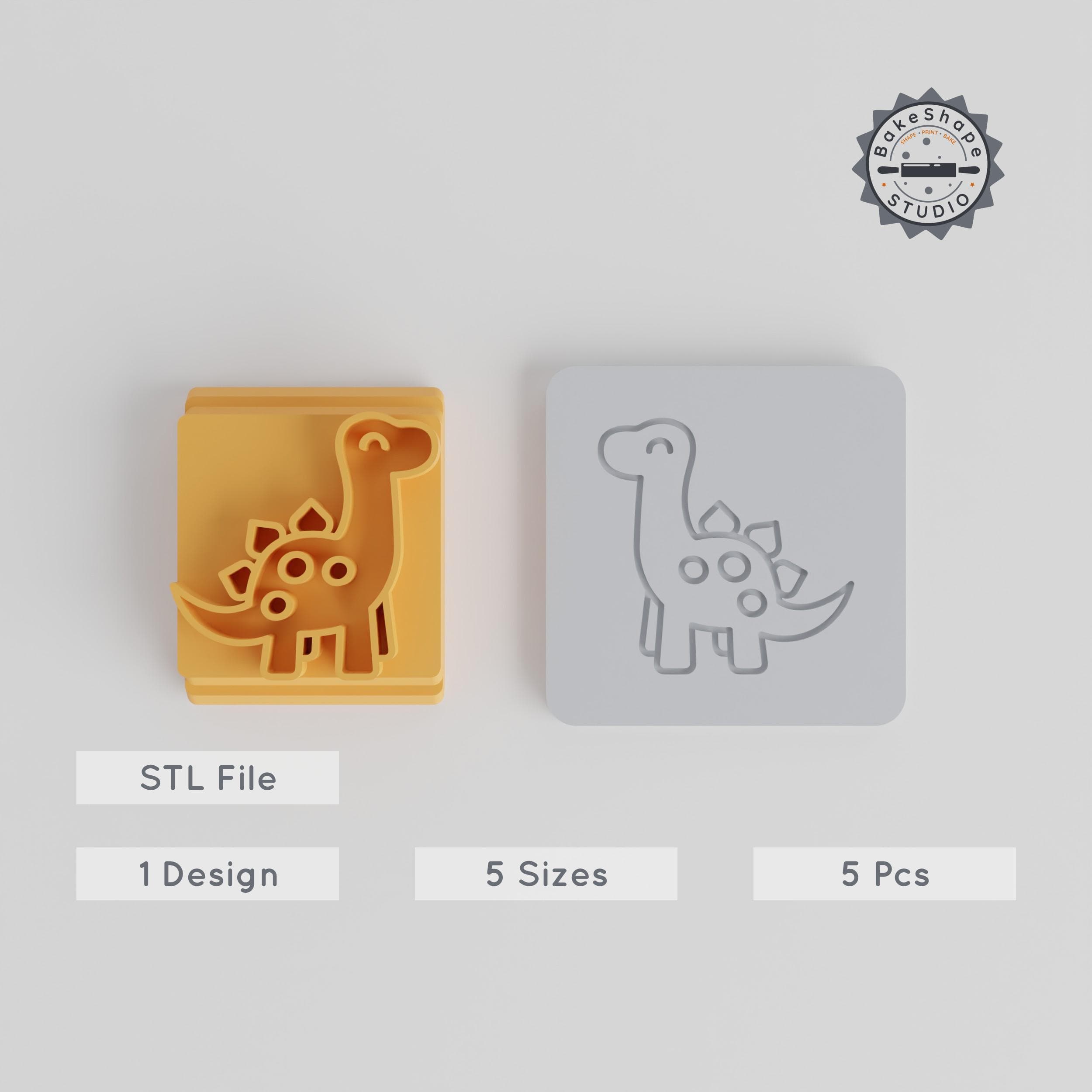 Dinosaur Stamp Tile Set, Motif Sizes 20-40mm, Perfect for Clay, Cookies & Fondant, Jurassic Creature Decoration Collection PRODUCT_2054 3d model