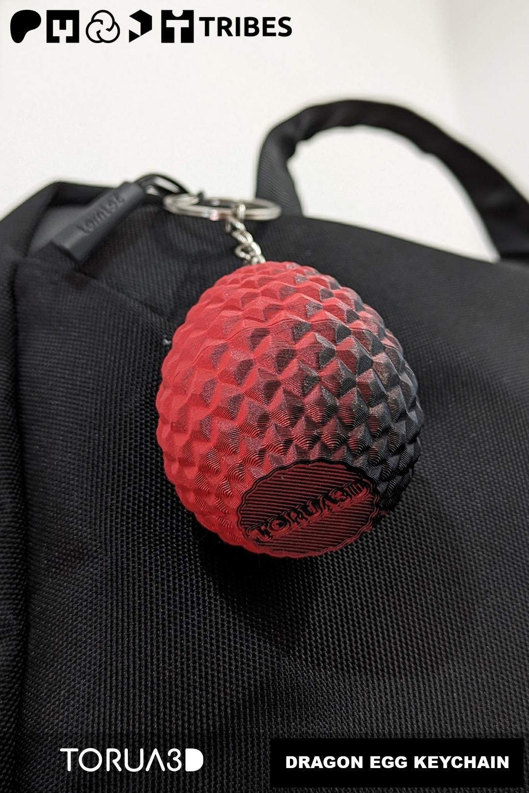 Dragon egg Keychain - Print in place 3d model