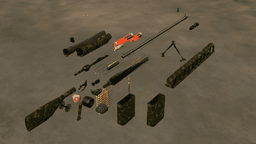 FUTURISTIC SNIPER RIFLE WITH BIPOD, RIGGED AND ANIMATED 3d model