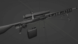 FUTURISTIC SNIPER RIFLE WITH BIPOD, RIGGED AND ANIMATED 3d model
