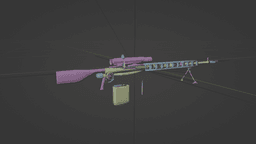 FUTURISTIC SNIPER RIFLE WITH BIPOD, RIGGED AND ANIMATED 3d model