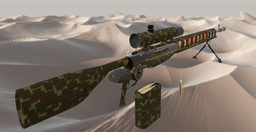 FUTURISTIC SNIPER RIFLE WITH BIPOD, RIGGED AND ANIMATED 3d model