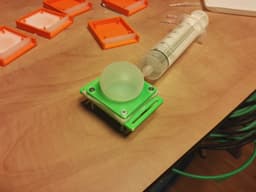 Cheeky Frog Mask #HalloWearables - Frog cheek assembled and manually tested with air syringe. - 3d model