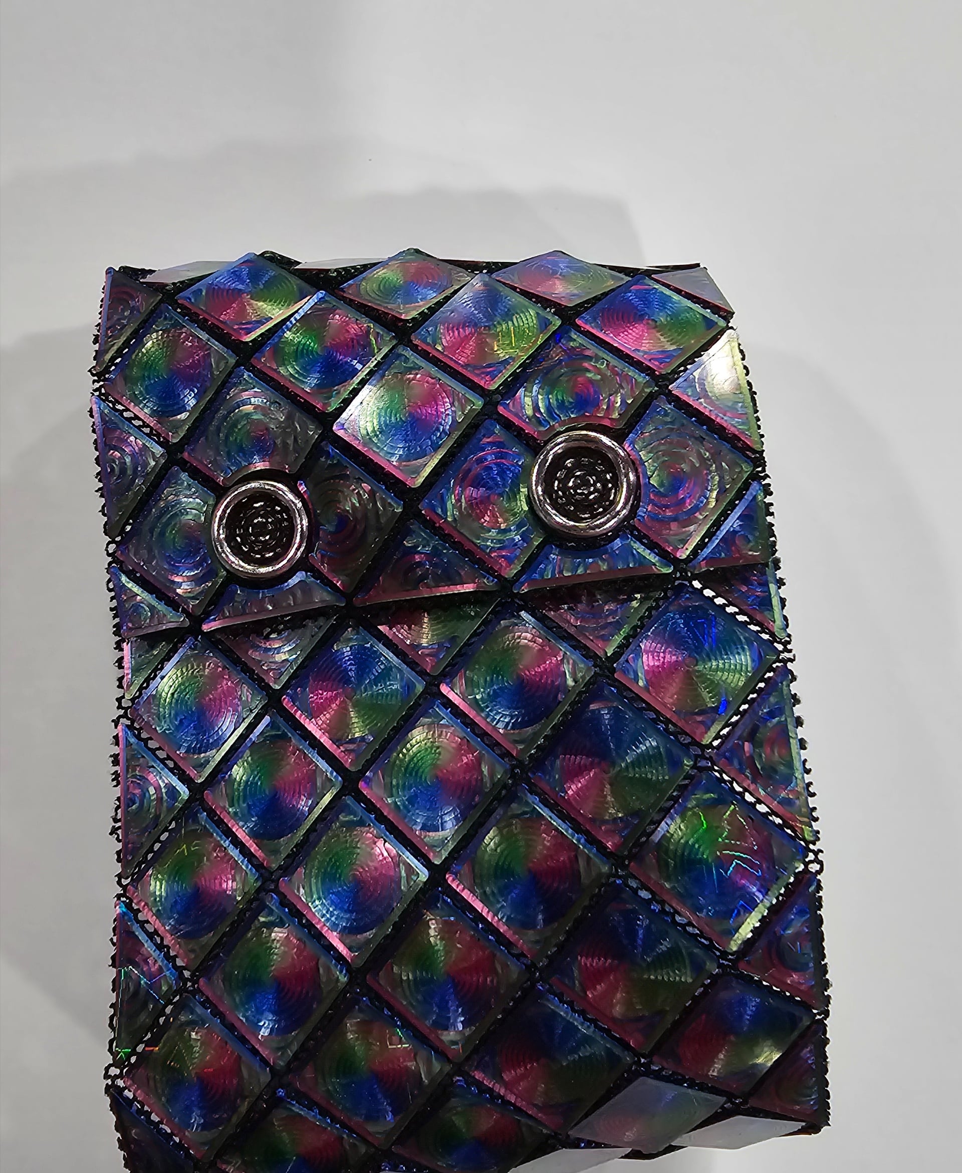 Diamond patterned cuffs - snap fastened - Here is the cuff snapped together - 3d model