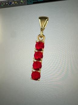 Vertical Pendant for Five Round Brilliant Stones.stl 3d model