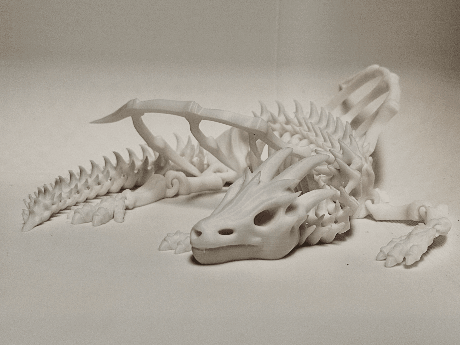 Articulated Skeleton Dragon | Flexi Print-in-Place | No Supports | Fidget Toy 3d model