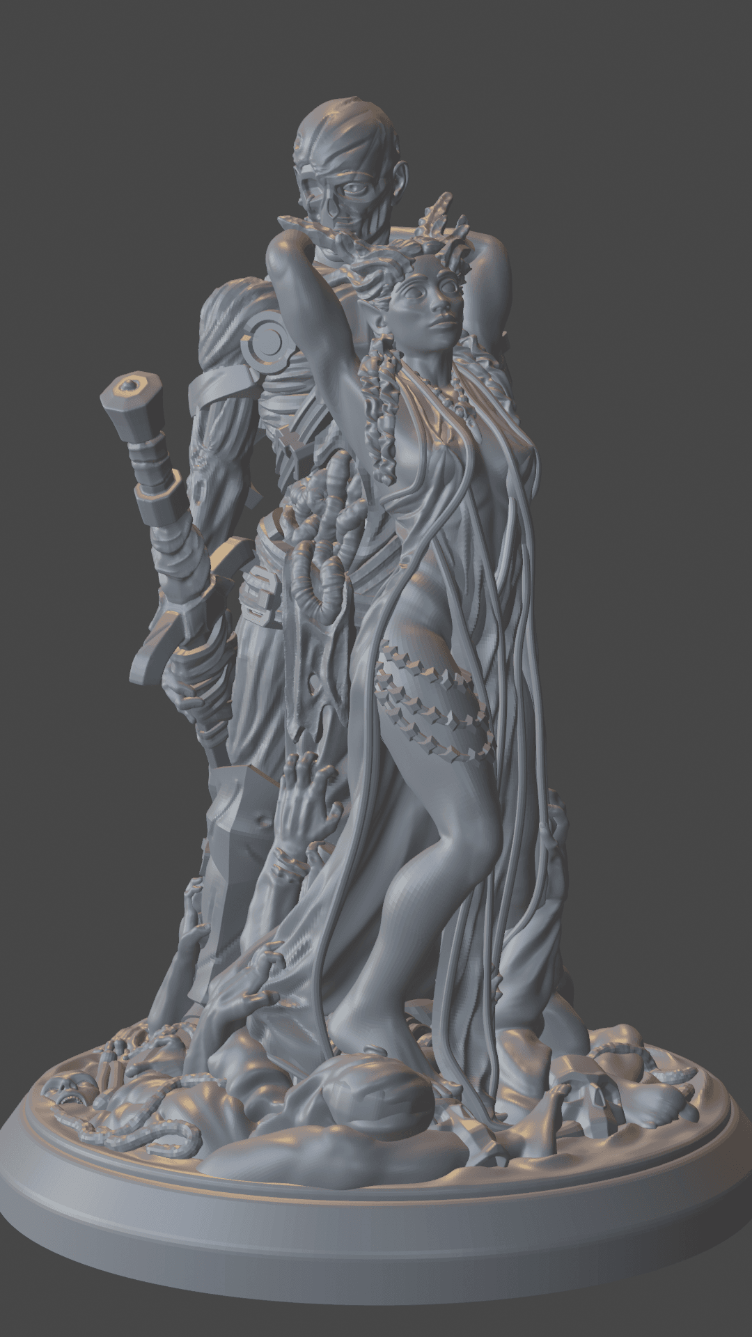 Necromancer and Knight 3d model