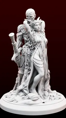 Necromancer and Knight 3d model