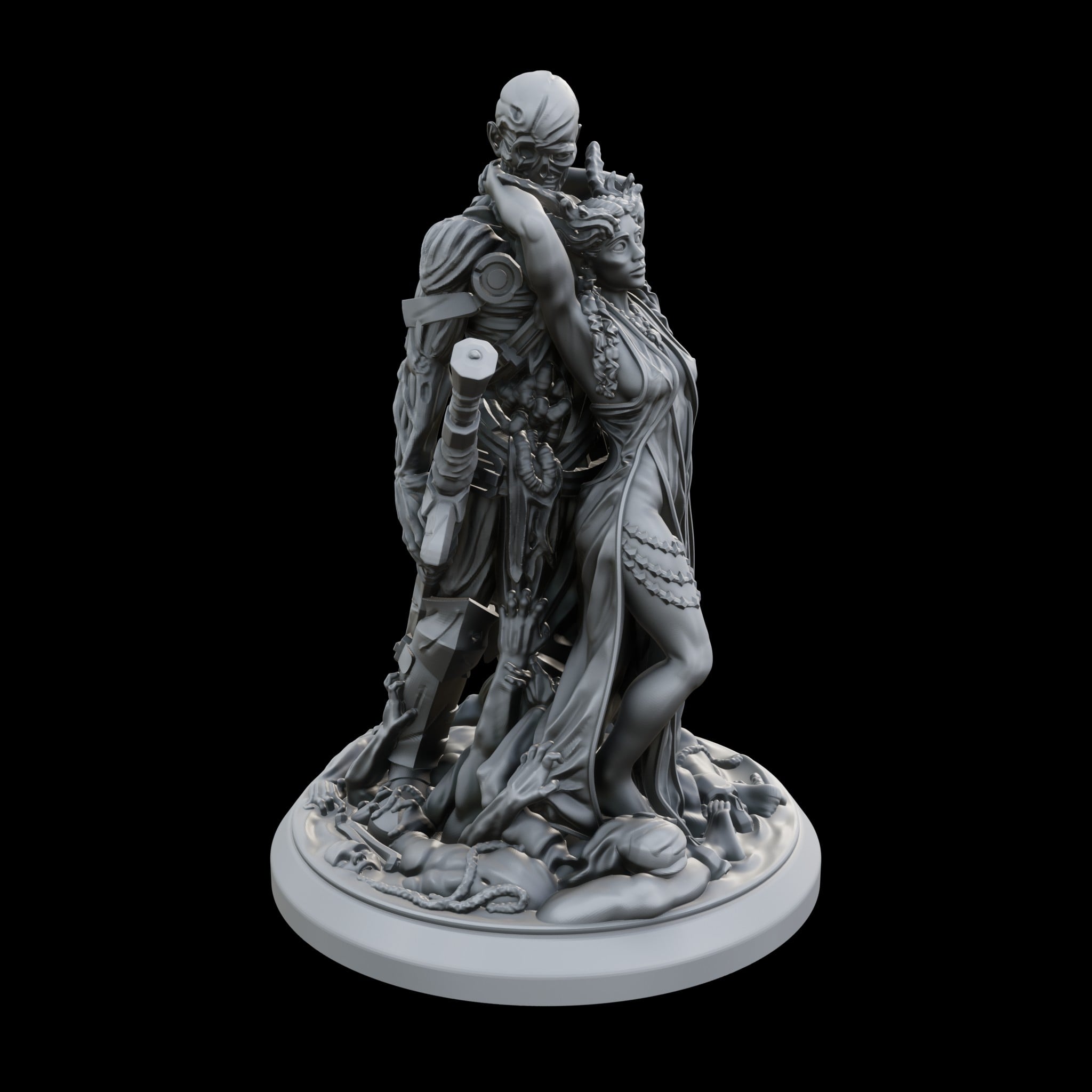 Necromancer and Knight 3d model