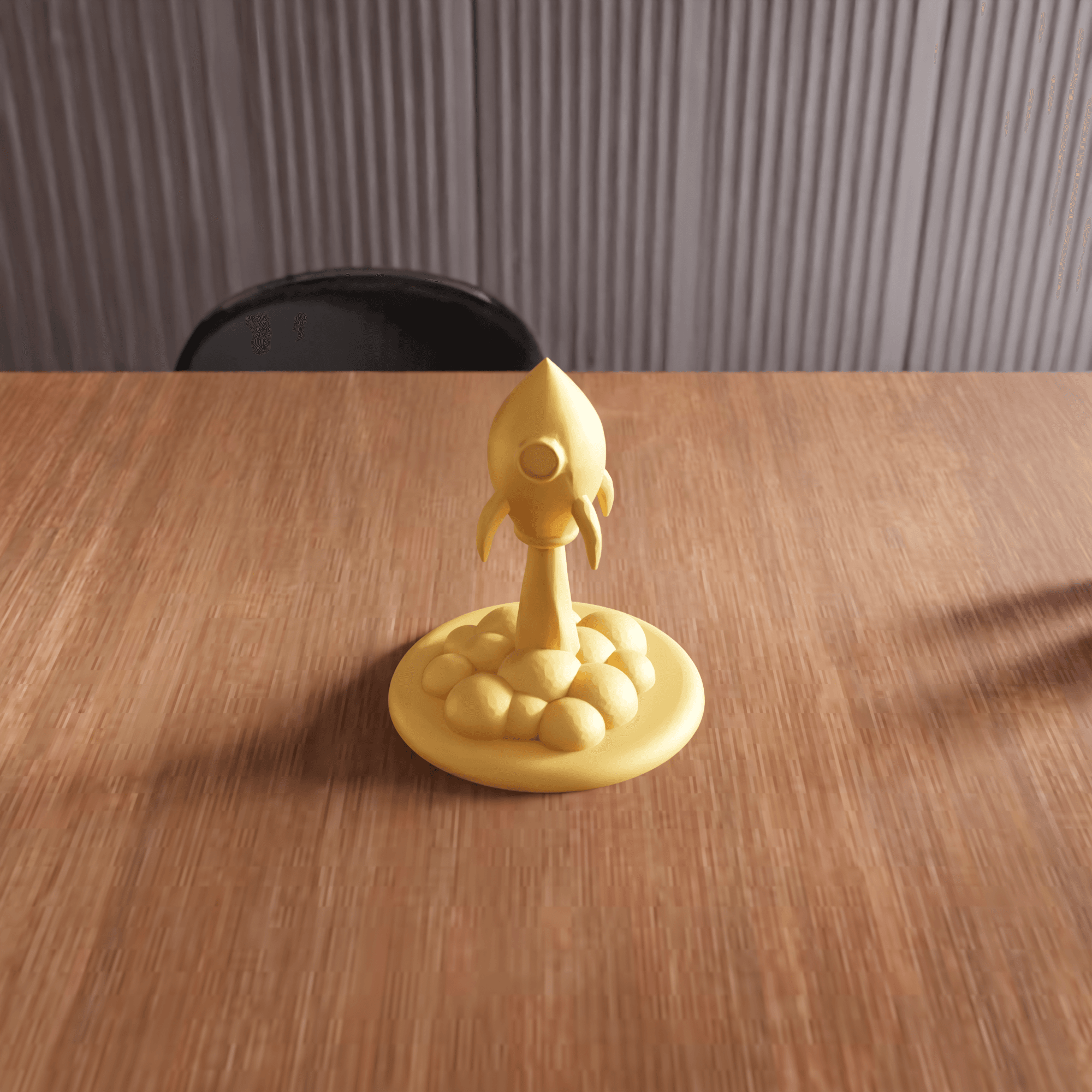 Retro Rocket Launch Desktop Statue 3d model