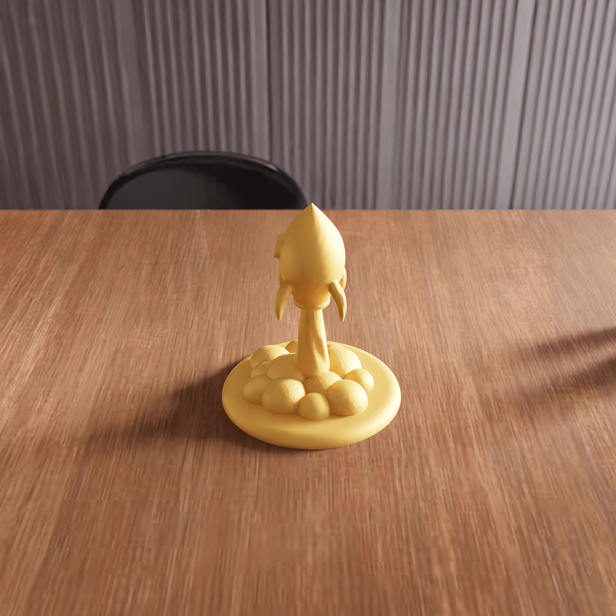 Retro Rocket Launch Desktop Statue 3d model