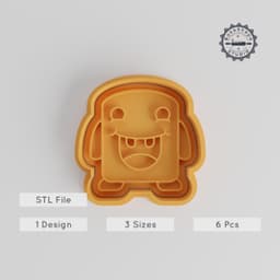 Square Big Mouth Monster Cookie Cutter & Stamp, Set of 6, Cartoon Monster Shape, 3 Sizes for S/M/L, Perfect for Cookies & Fondant PRODUCT_3059 3d model