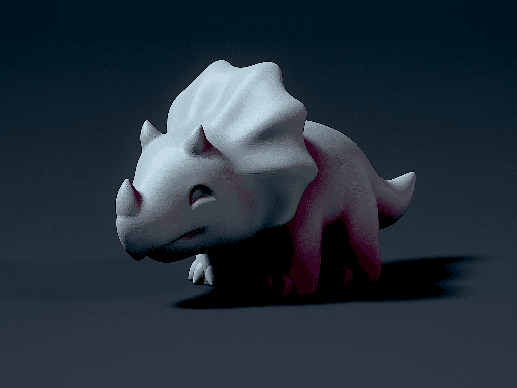 Cute triceratops 3d model