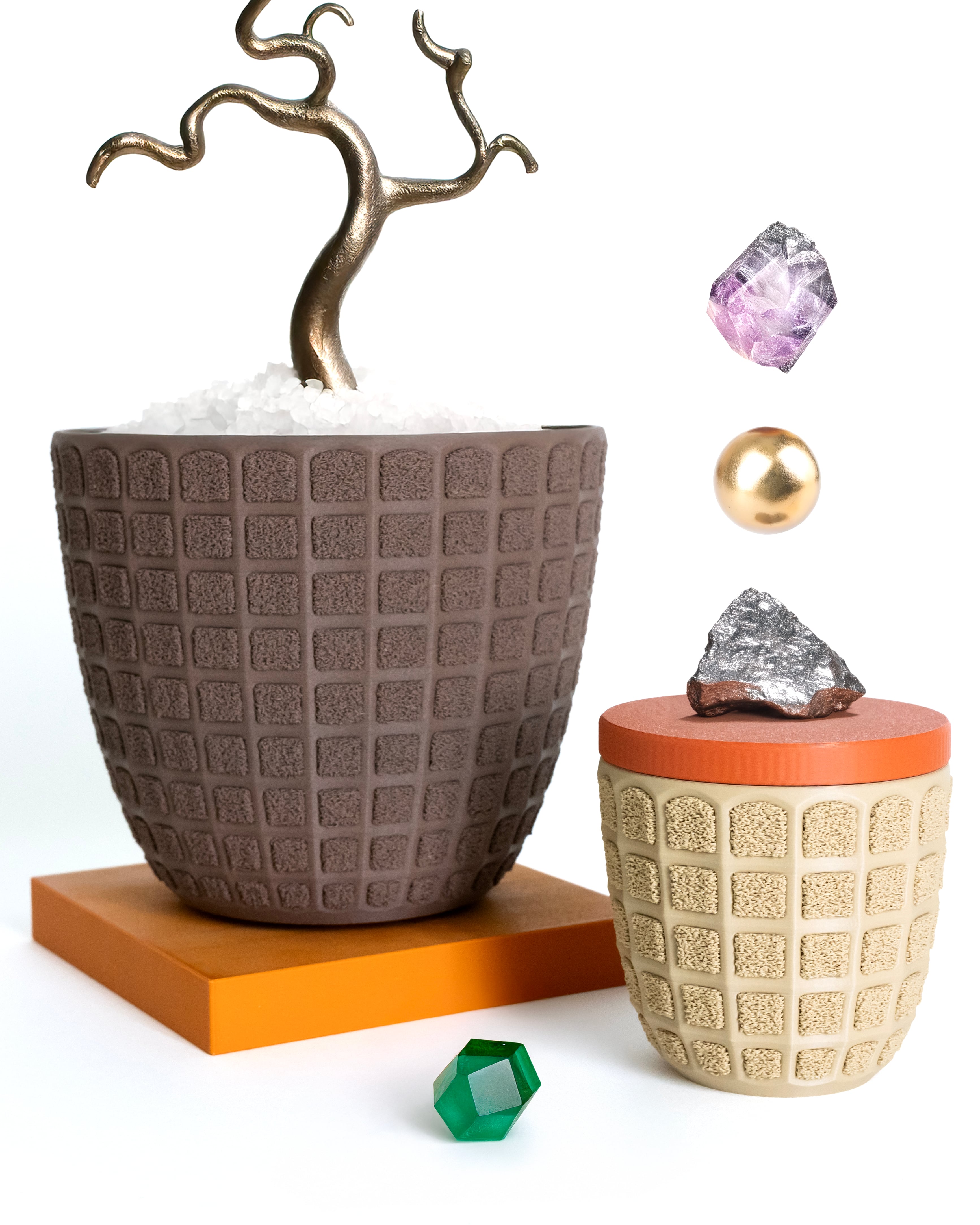 TESSERA Small Planter // 80mm Multi-Texture Pot 3d model