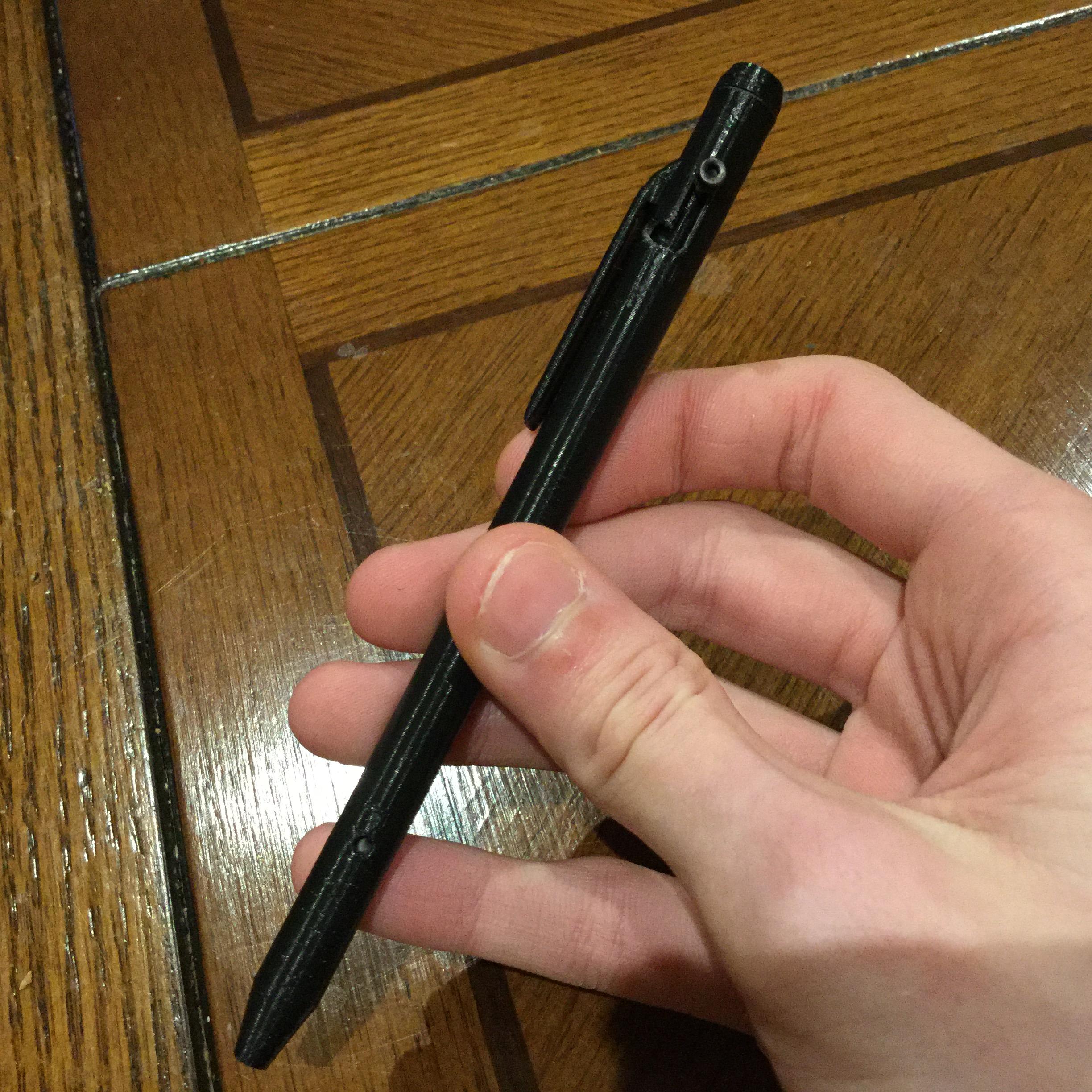 Bolt-Action Pen with Side Clip 3d model