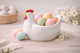 Hen-Shaped Egg Holder - Chicken Egg Bowl 3d model