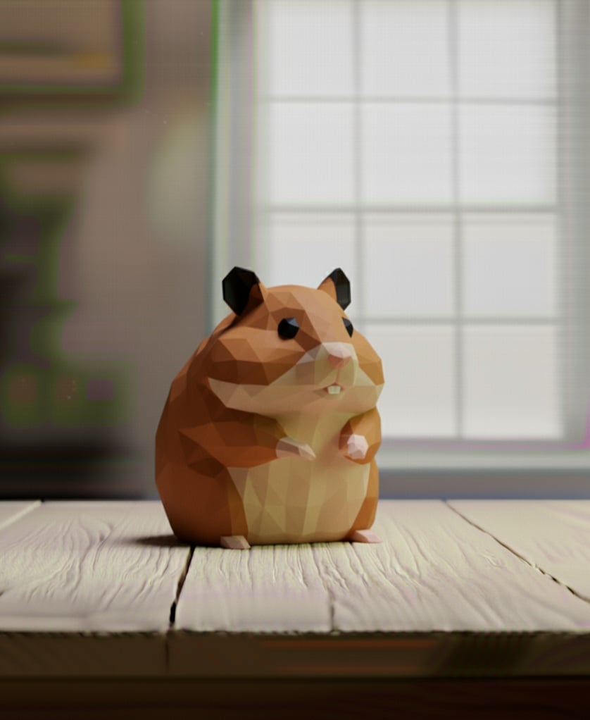 hamster lowpoly 3d model