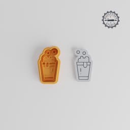 Drink Cookie Cutter & Stamp, Fondant Shape Tool, Set of 6, S/M/L Sizes, Glass & Beverage Design, Perfect for Baking & Decorating PRODUCT_5466 3d model