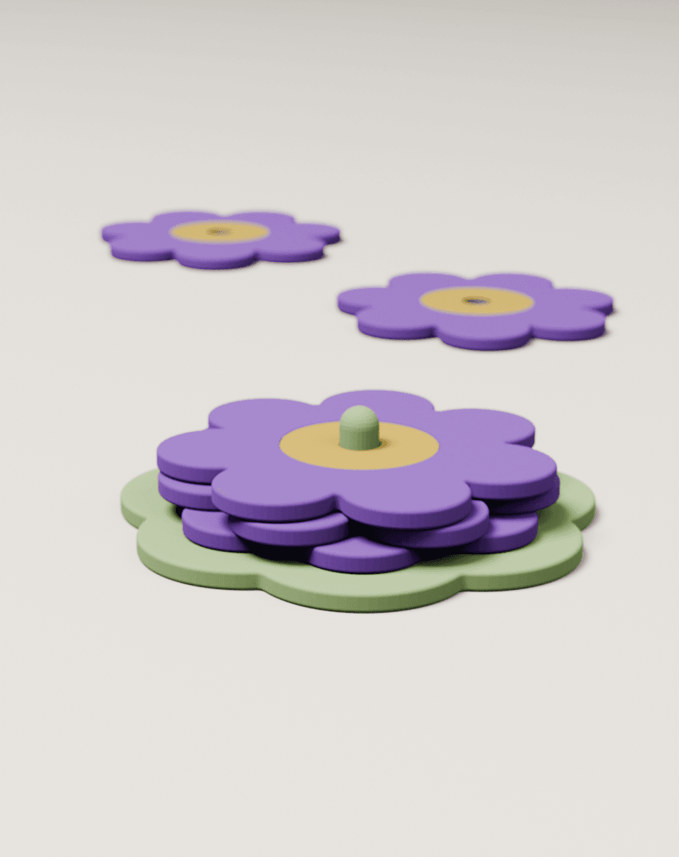 Flower Drinks Coaster Set 3d model