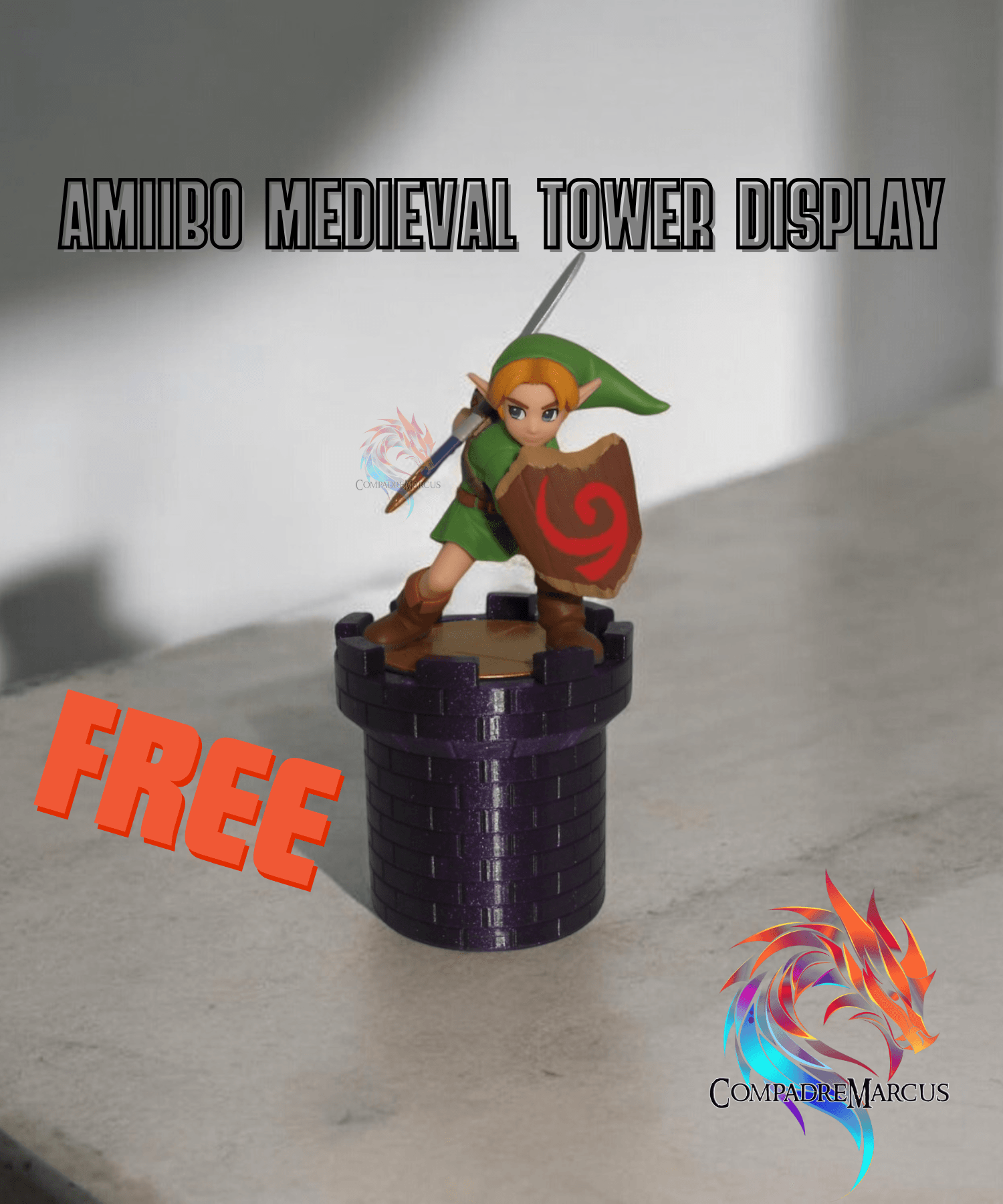 Medieval tower amiibo display / no supports / 3mf included 3d model