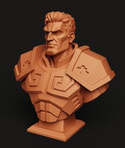 Armored Soldier Bust Multi-Color 3MF | Gaming Decor | Bambu Ready 3d model