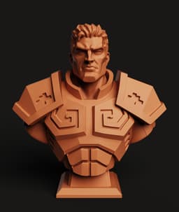 Armored Soldier Bust Multi-Color 3MF | Gaming Decor | Bambu Ready 3d model