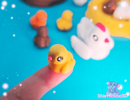Chicken Flexis + Chick, Nest & Eggs 3d model