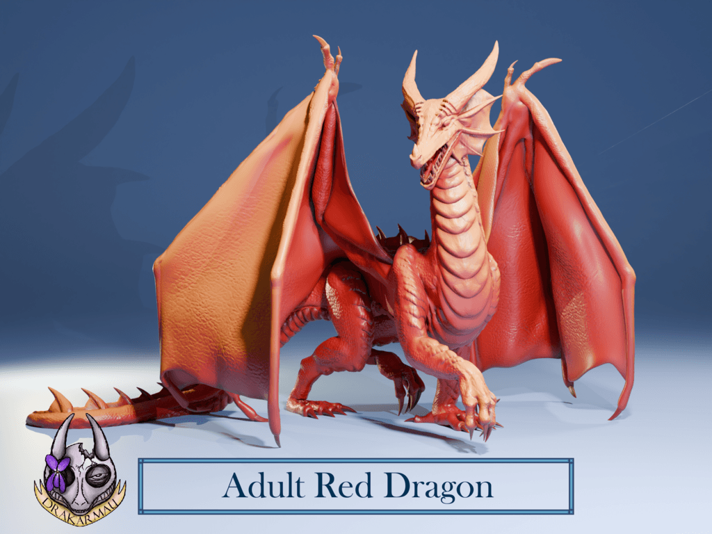 Adult Red Dragon 3d model
