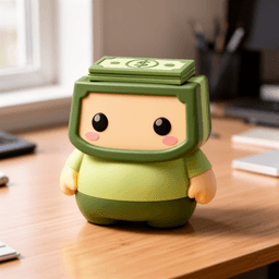 Chibi Money Stack — 3D Printable Cute Dollar Bills Figurine 3d model