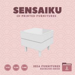 Miniature Replica 01. ROCKSJON Ottoman for Miniature Dollhouse - IKEA - 3D Print Instant Download 3d model