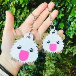 Poro Earrings Necklace Keychain 3d model